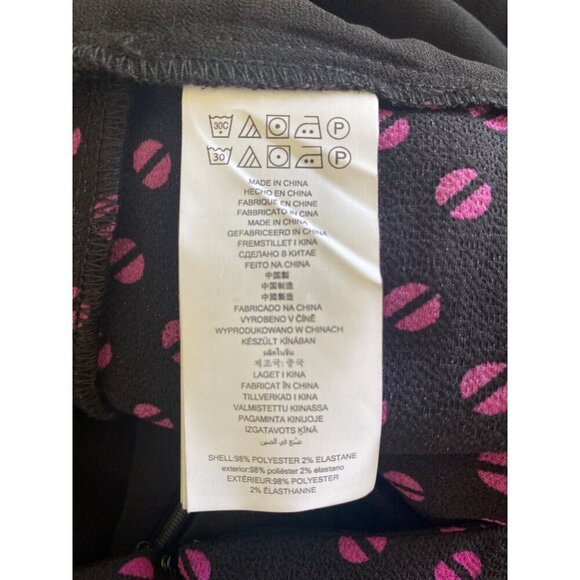 MICHAEL Michael Kors NWT $155 Dot Print Cropped Jumpsuit, Black Fuchsia Size 12 - Picture 12 of 14